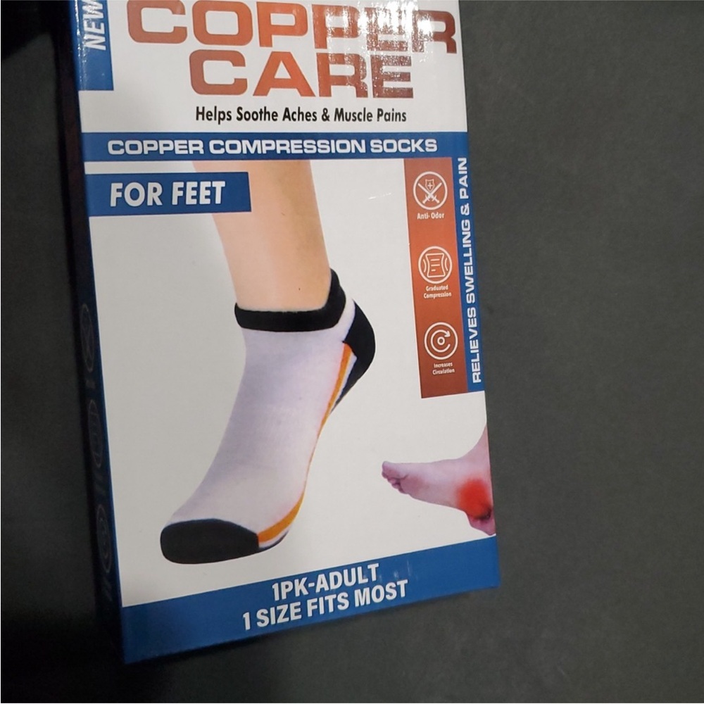 Copper Care‎ compression socks to sooth aches and muscle pain brand new one size
